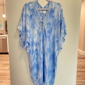 Elegant Blue Marble Swim Coverup
